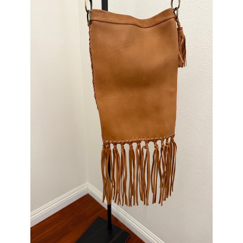 Boho leather braided woven fringe crossbody bag festival - Picture 8 of 10